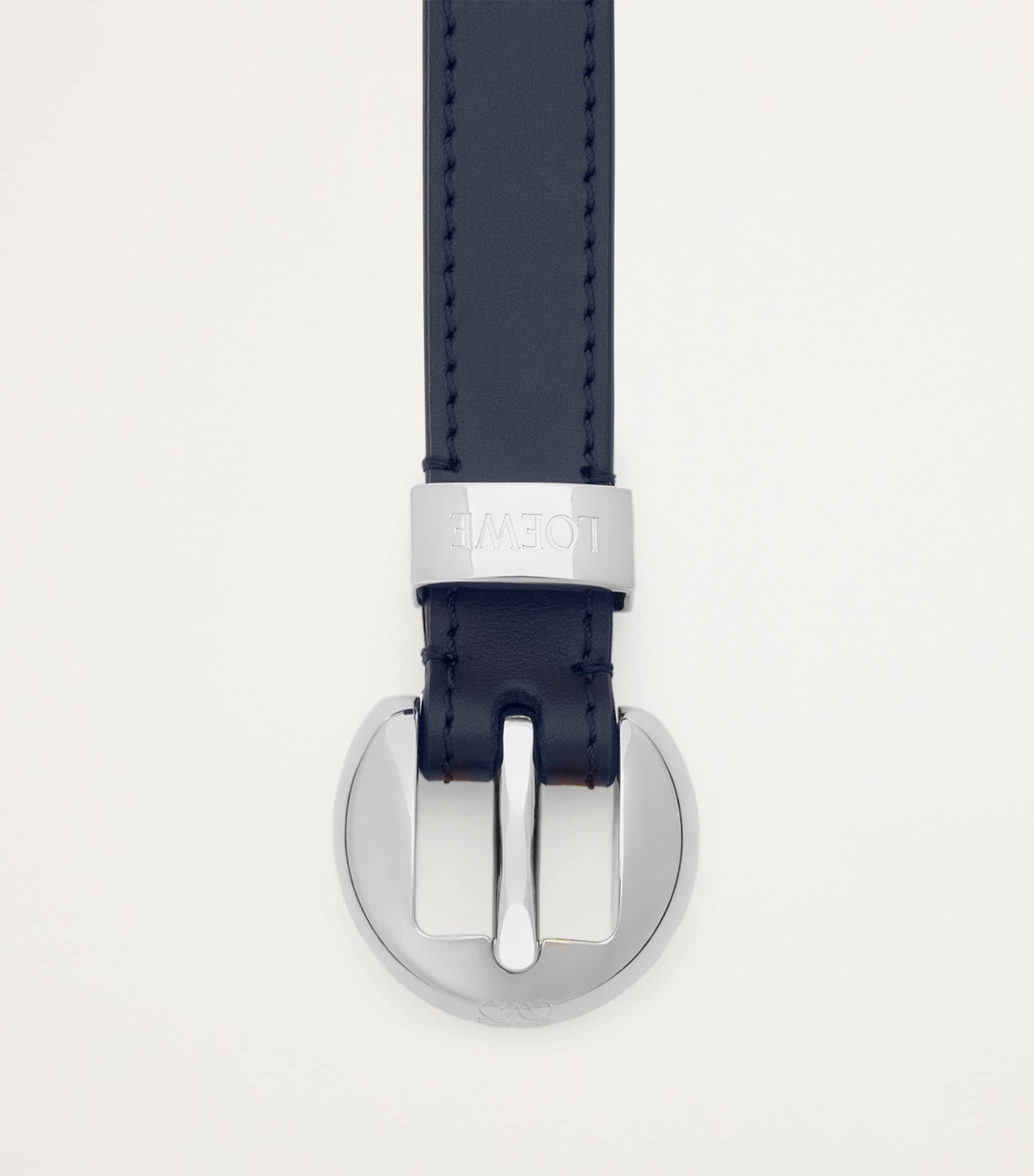 Navy Leather Pebble Belt
