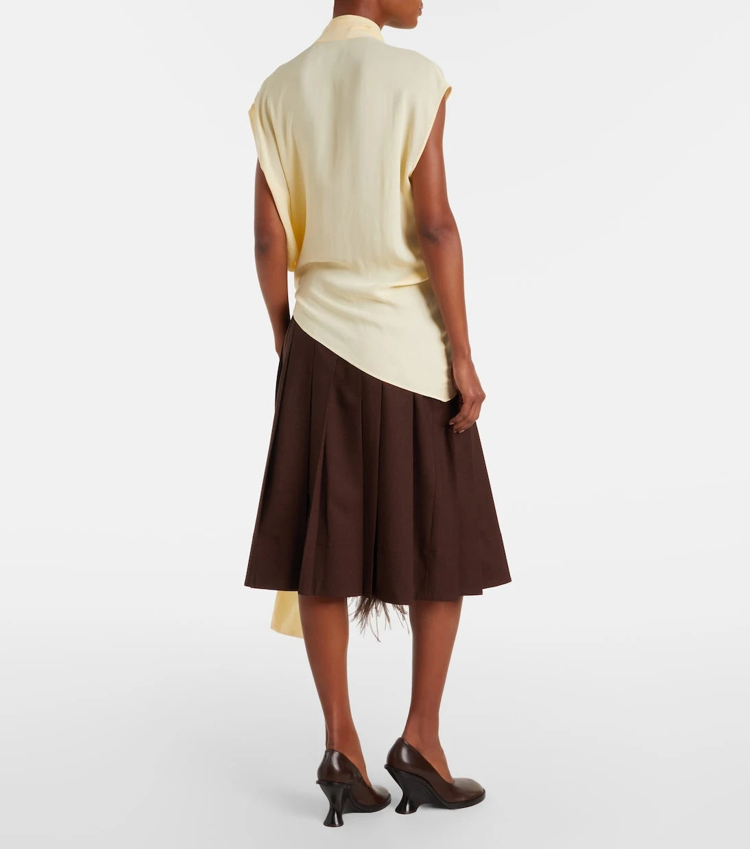 Plan C - Asymmetric tie-neck blouse