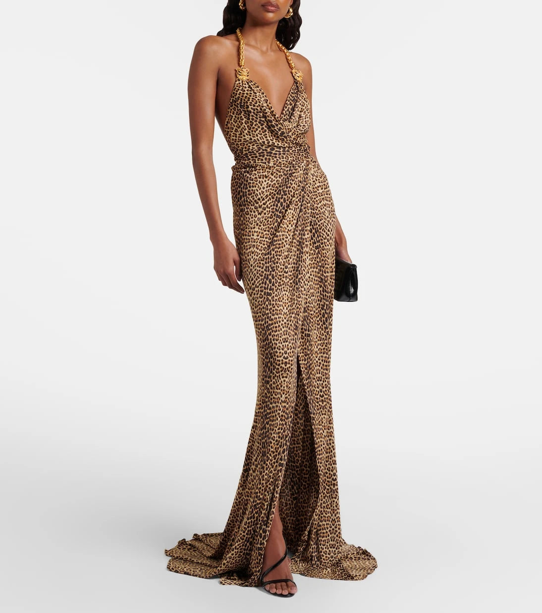 Roberto Cavalli - Embellished open-back gown
