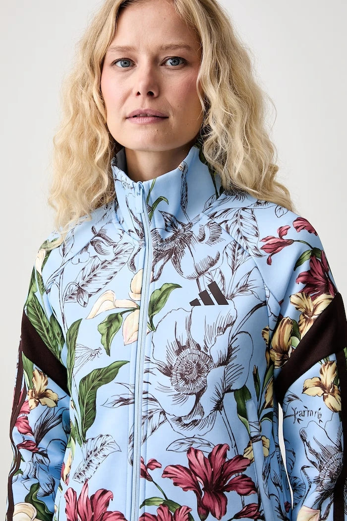 adidas fermuarlı kadın pamuklu sweatshirt x Farm Rio