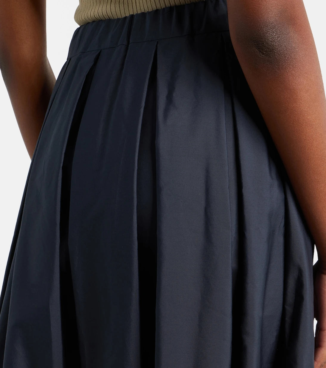 'S Max Mara - Pineta pleated cotton midi skirt