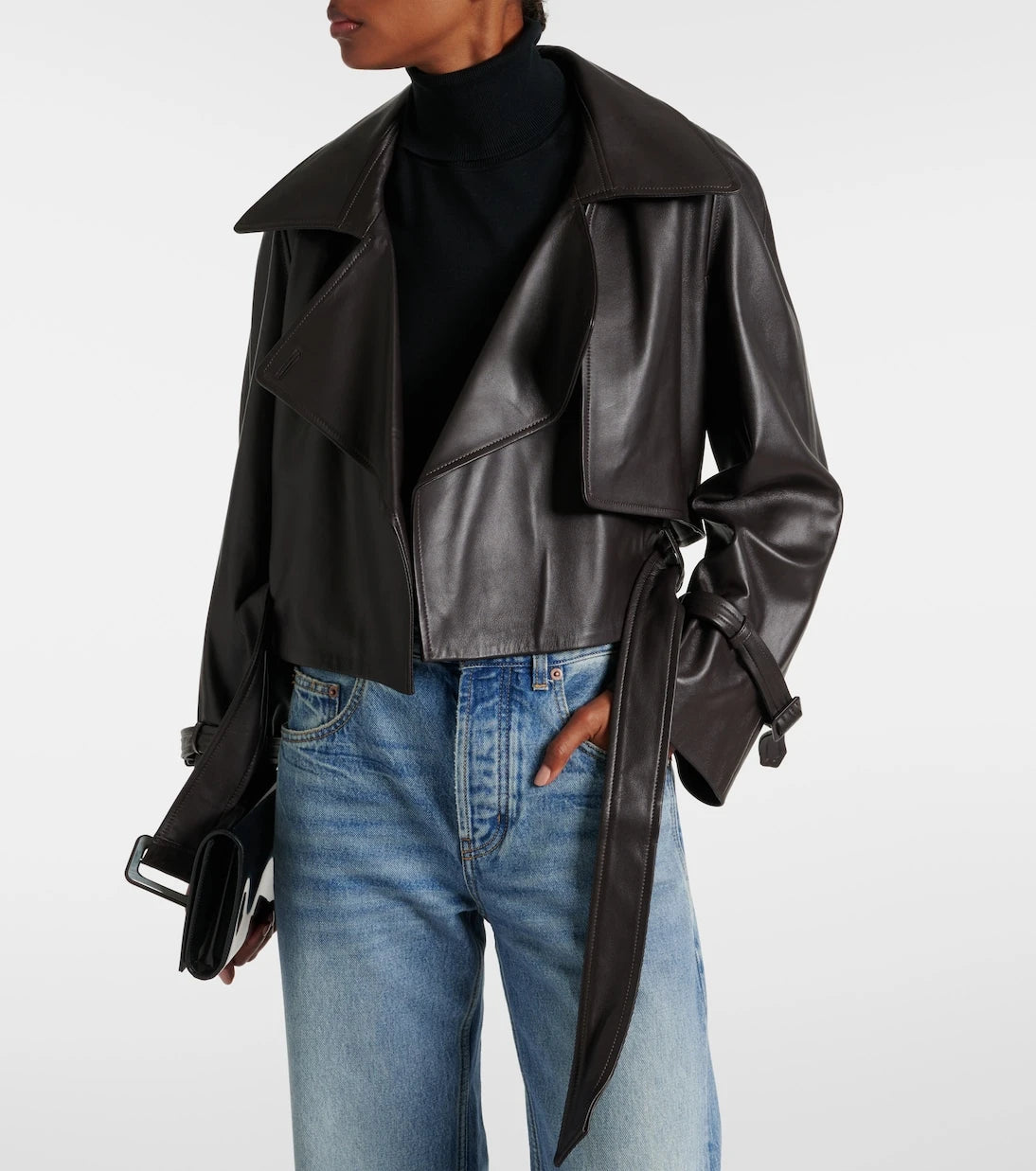 Nour Hammour - Hatti leather biker jacket