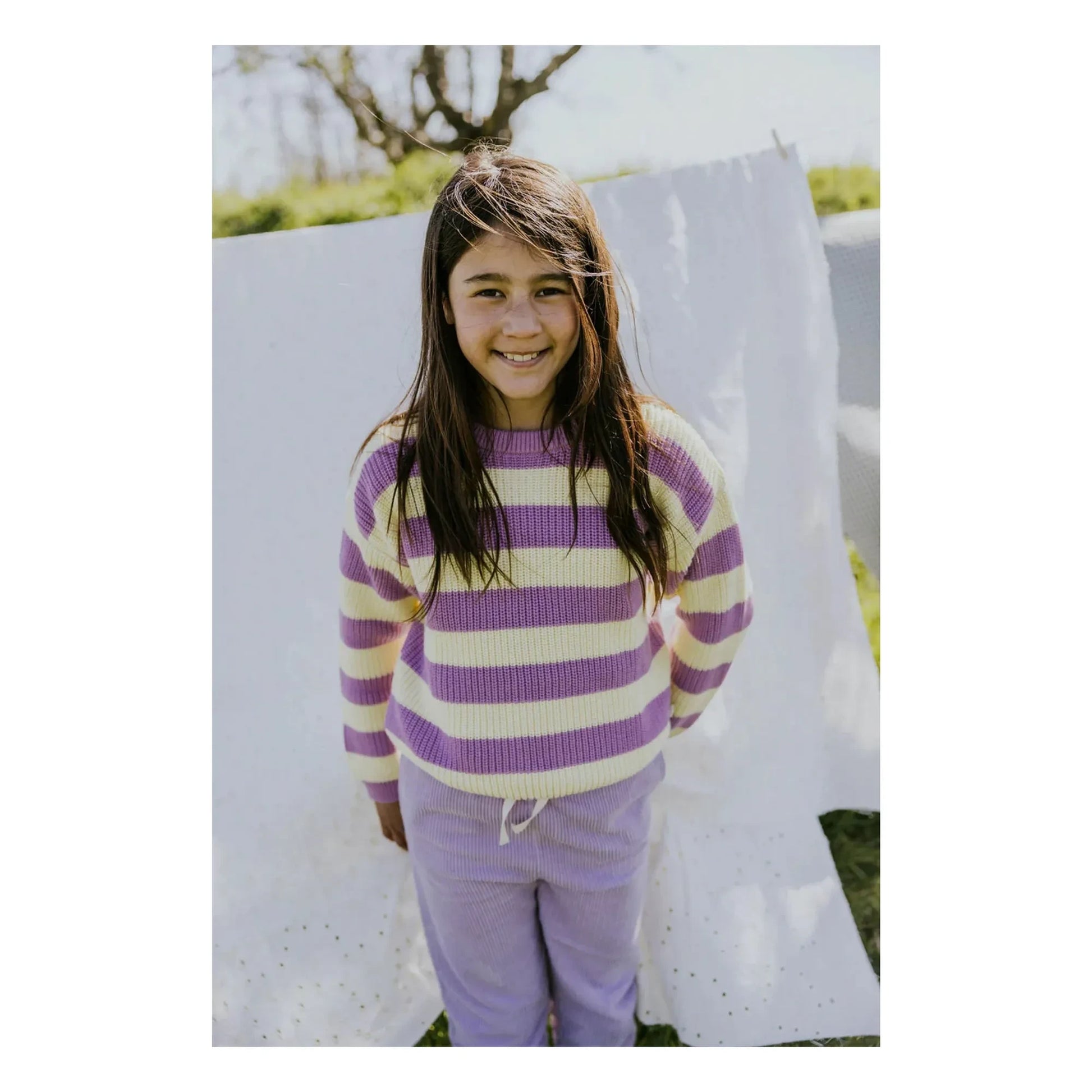 Yuki - Organic corduroy pants | Lilac