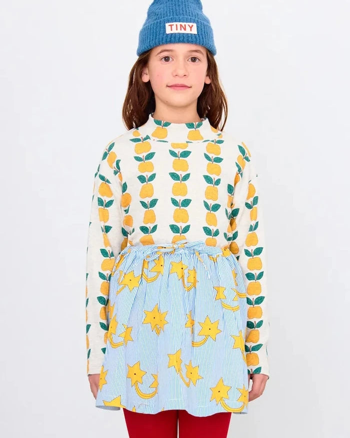 Детска блуза с дълги ръкави Tinycottons APPLES RIB MOCKNECK