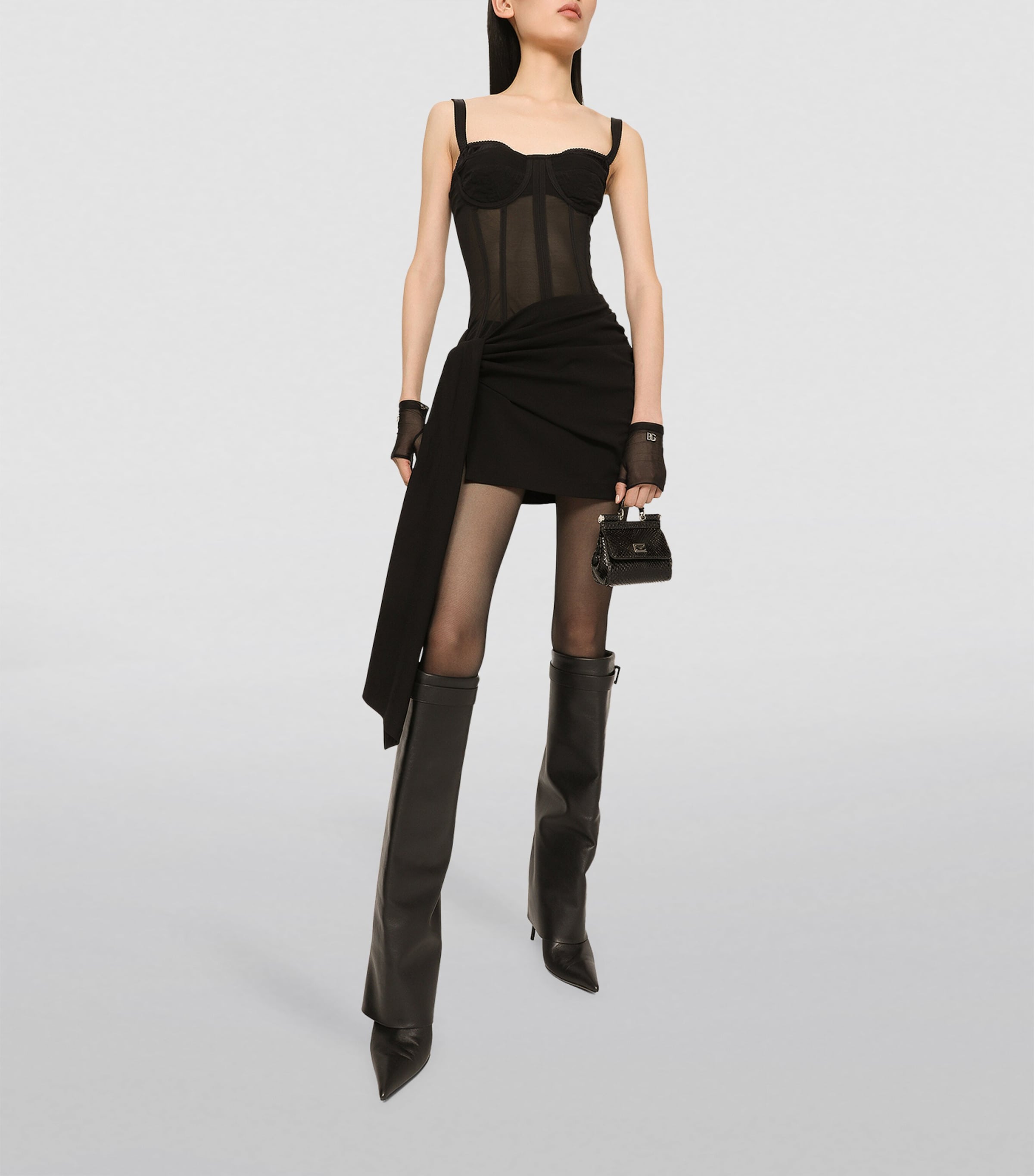 Dolce & Gabbana Multi Corset-Detail Mini Dress