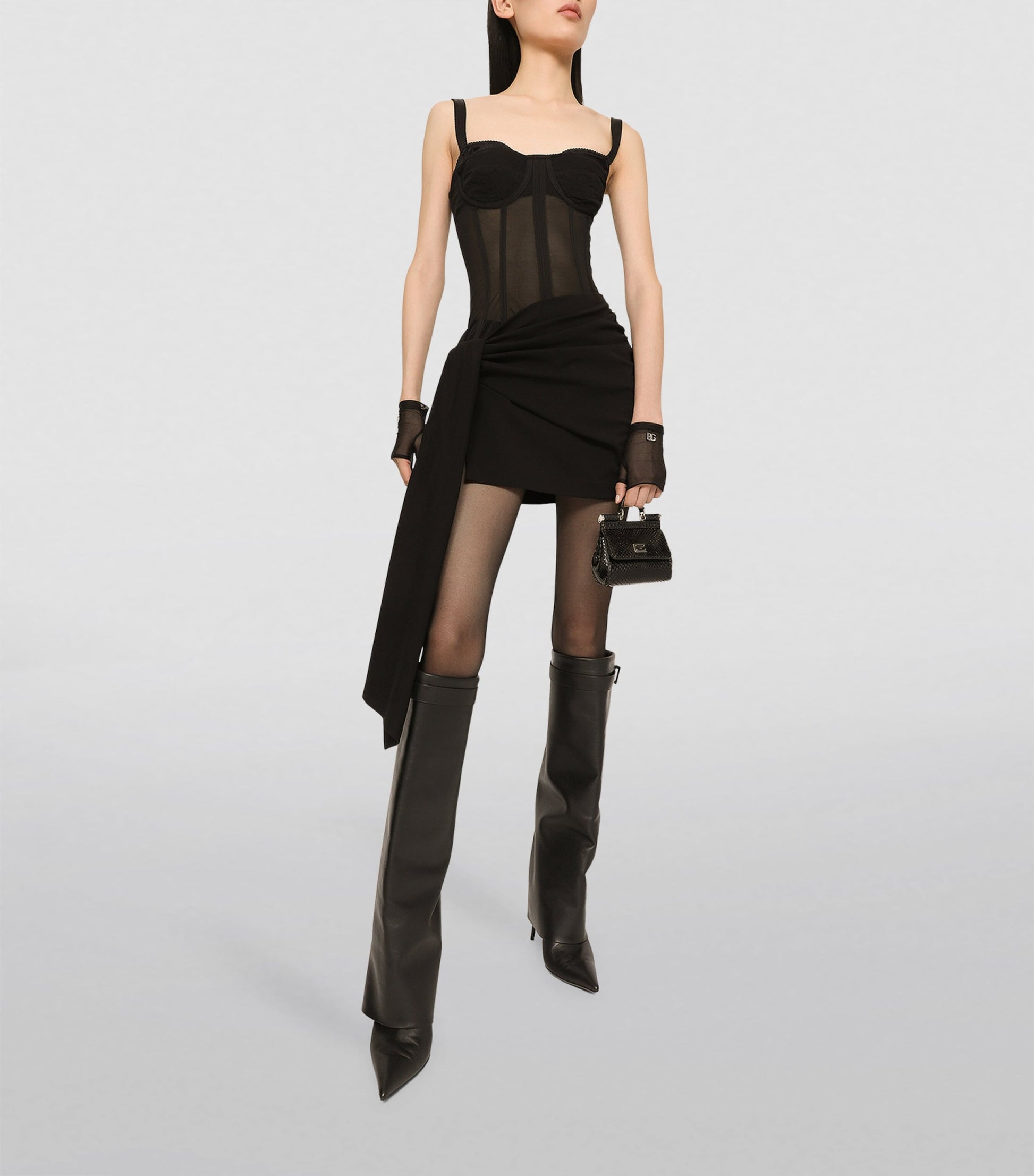 Dolce & Gabbana Multi Corset-Detail Mini Dress