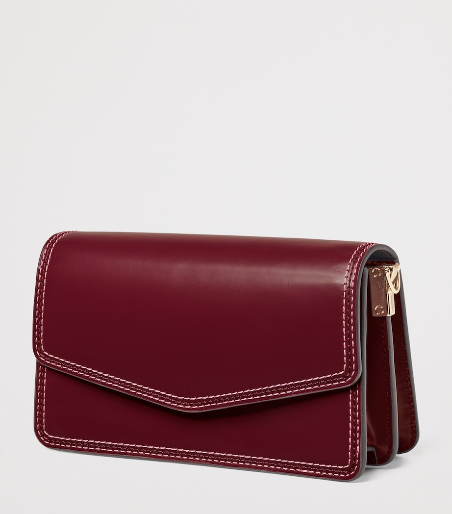 Aspinal Of London Burgundy Leather Eliza Clutch Bag