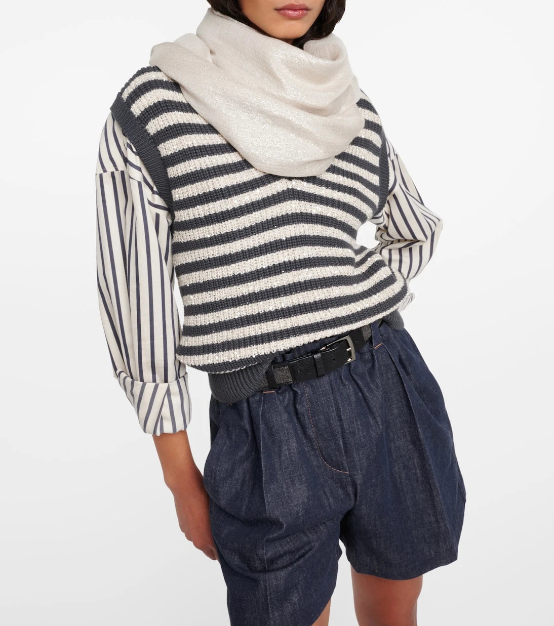 Brunello Cucinelli - Cashmere and silk-blend scarf
