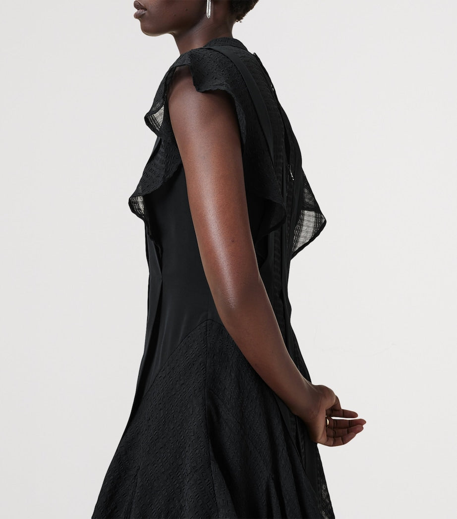 AllSaints Black Asymmetric Fleur Dress