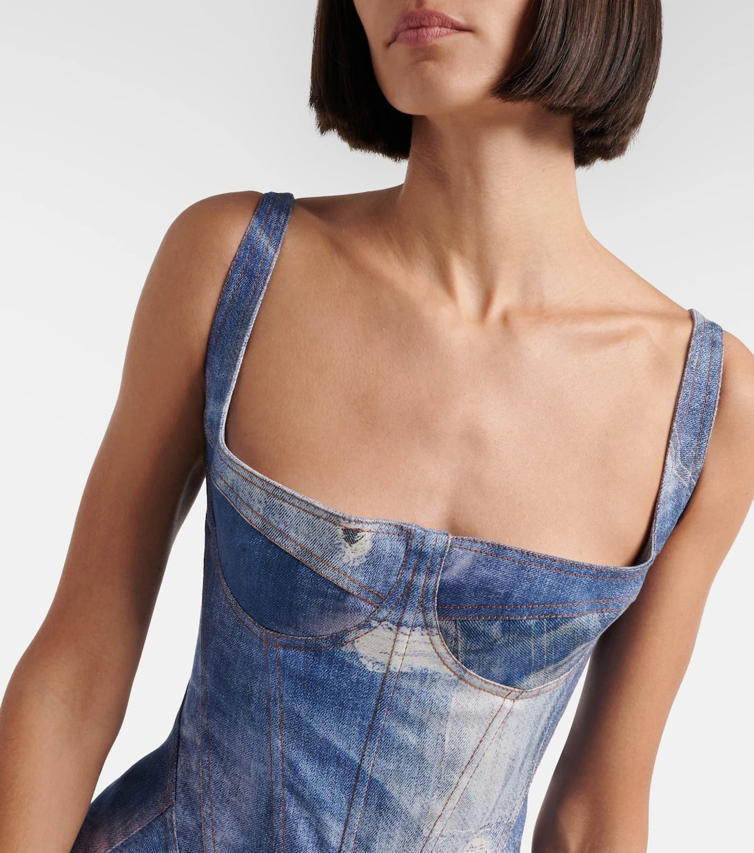Roberto Cavalli - Faded denim minidress