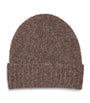 Johnstons Of Elgin Brown Cashmere-Silk Brushed Beanie