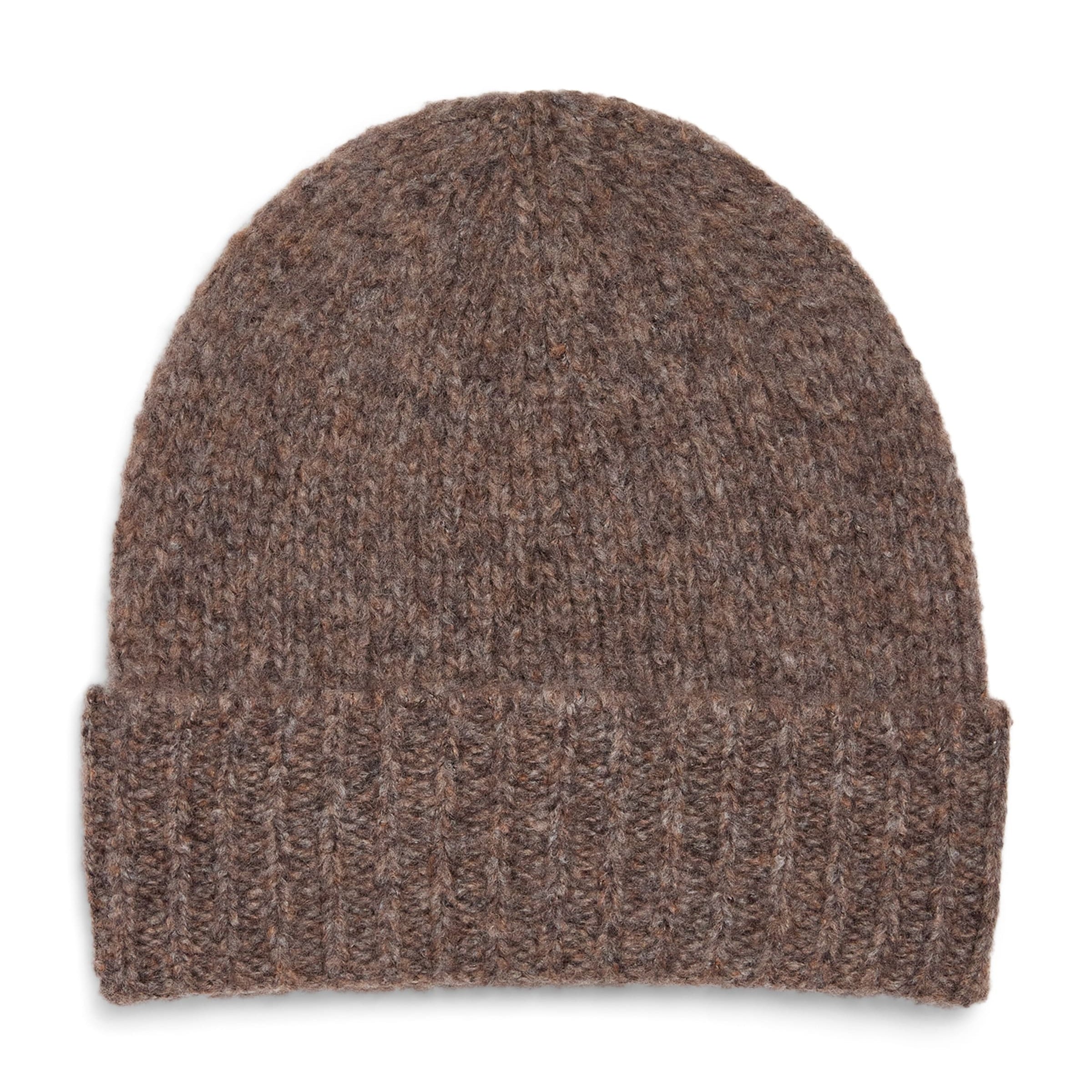 Johnstons Of Elgin Brown Cashmere-Silk Brushed Beanie