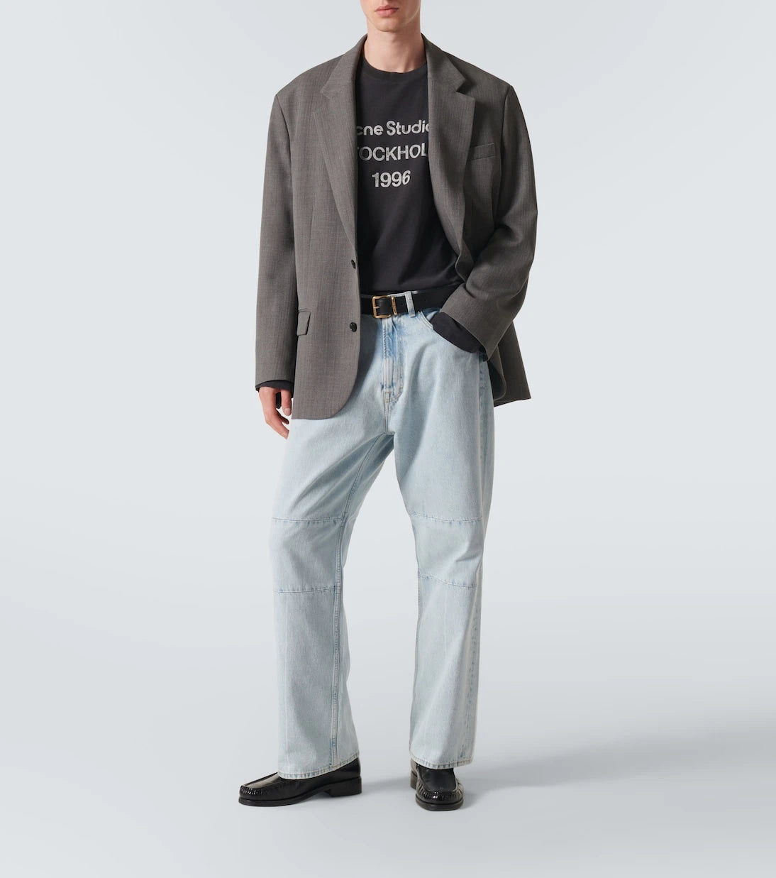 Acne Studios - تي شيرت جيرسيه بشعار ممزق