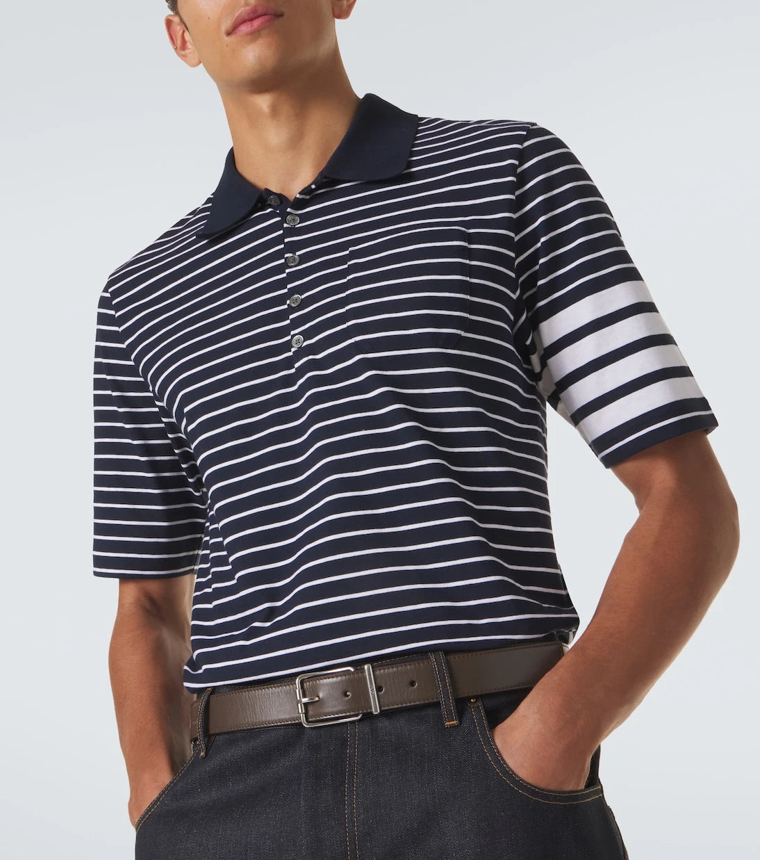 Thom Browne - 4-Bar striped cotton polo shirt