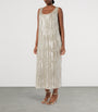 Marina Rinaldi Beige Sequin-Embellished Sacco Midi Dress