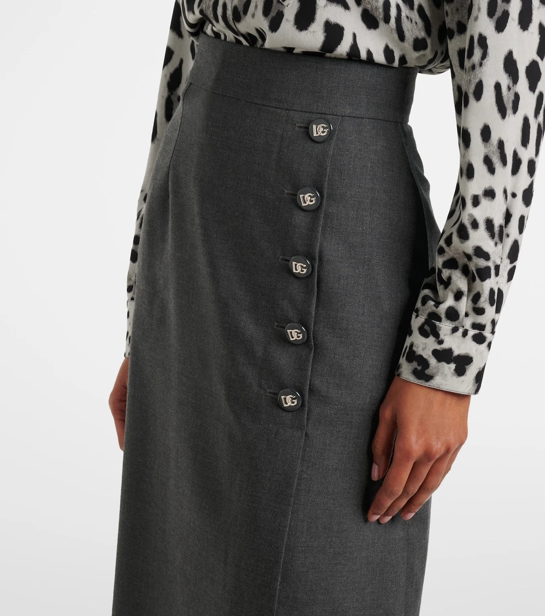 Dolce&Gabbana - Virgin wool midi skirt