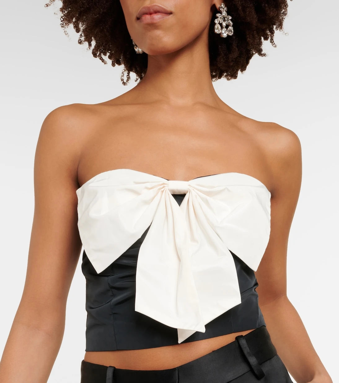 Staud - Atticus bow-detail strapless top
