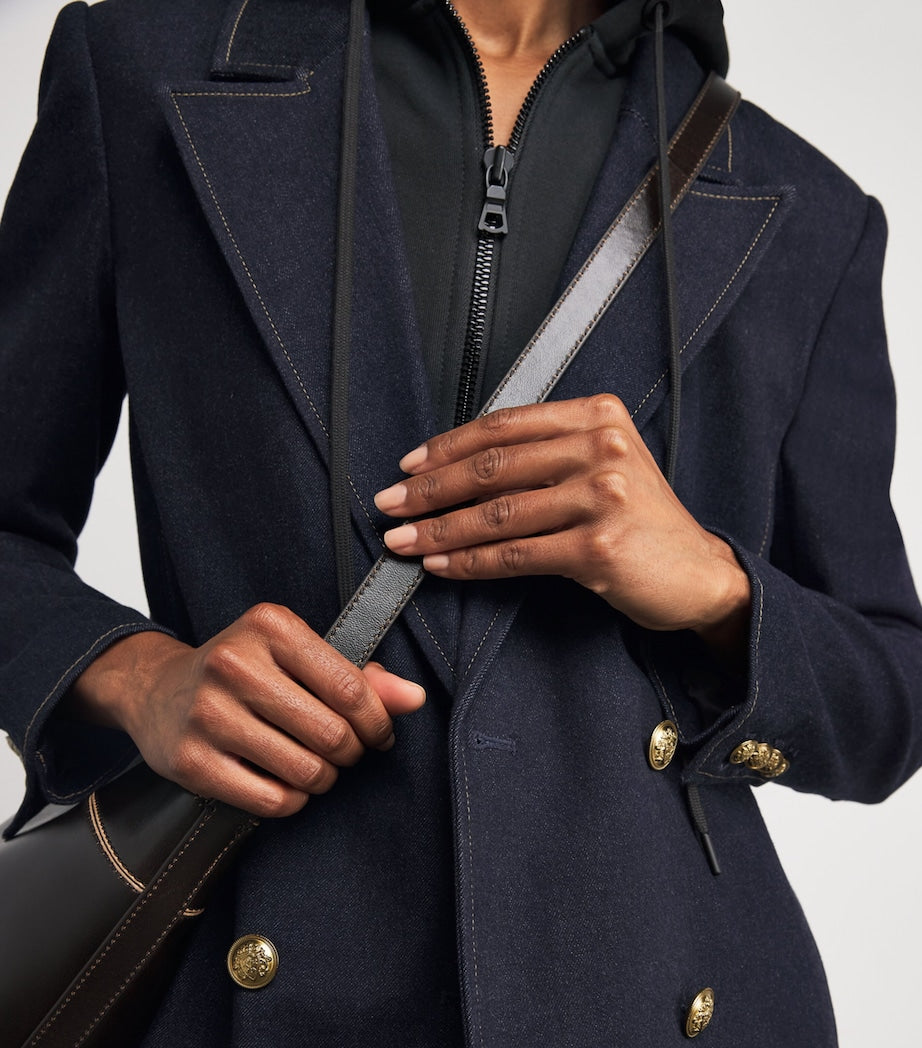 Alice+Olivia Black Denim Hoodie-Insert Jordan Blazer