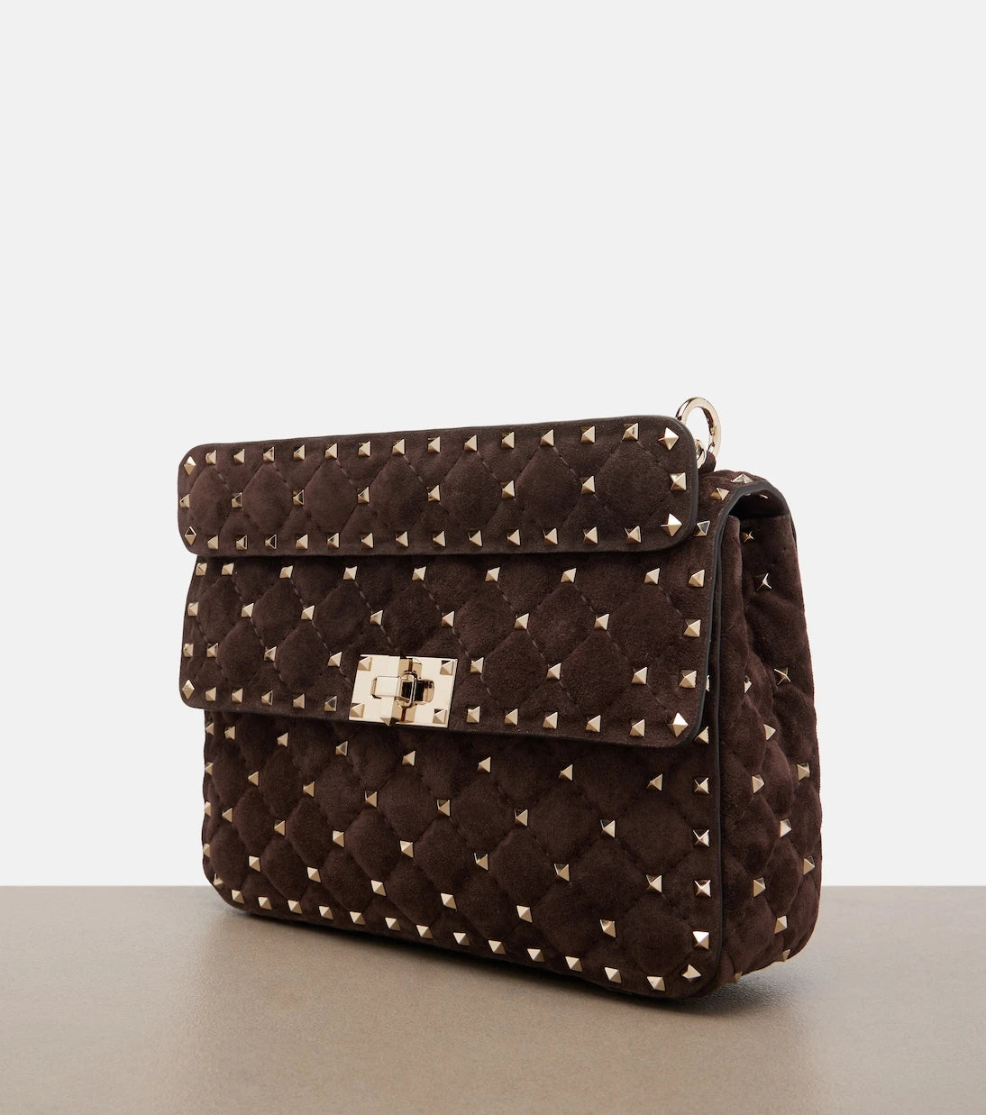 Valentino Garavani - Rockstud Spike Medium suede top-handle bag