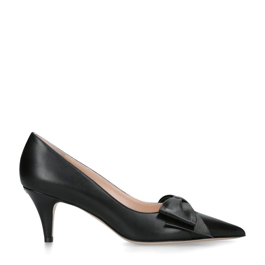 Valentino Garavani Black Leather Bowow Pumps 65