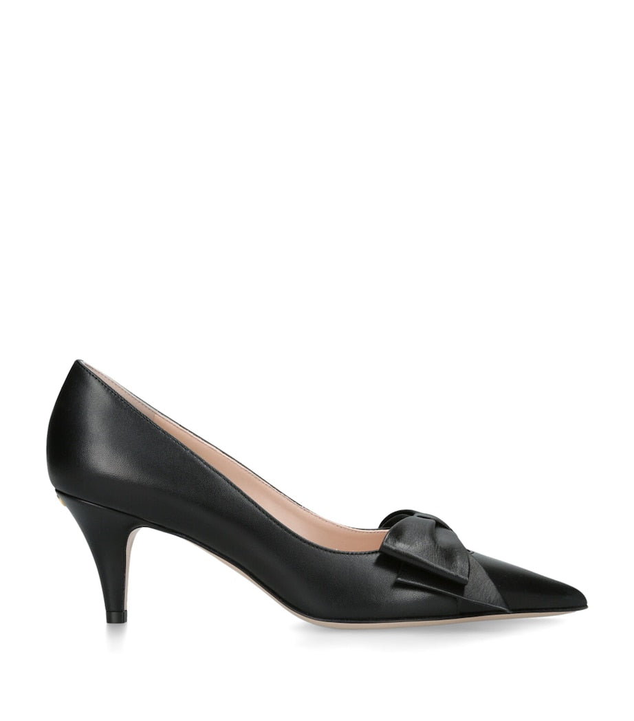 Valentino Garavani Black Leather Bowow Pumps 65