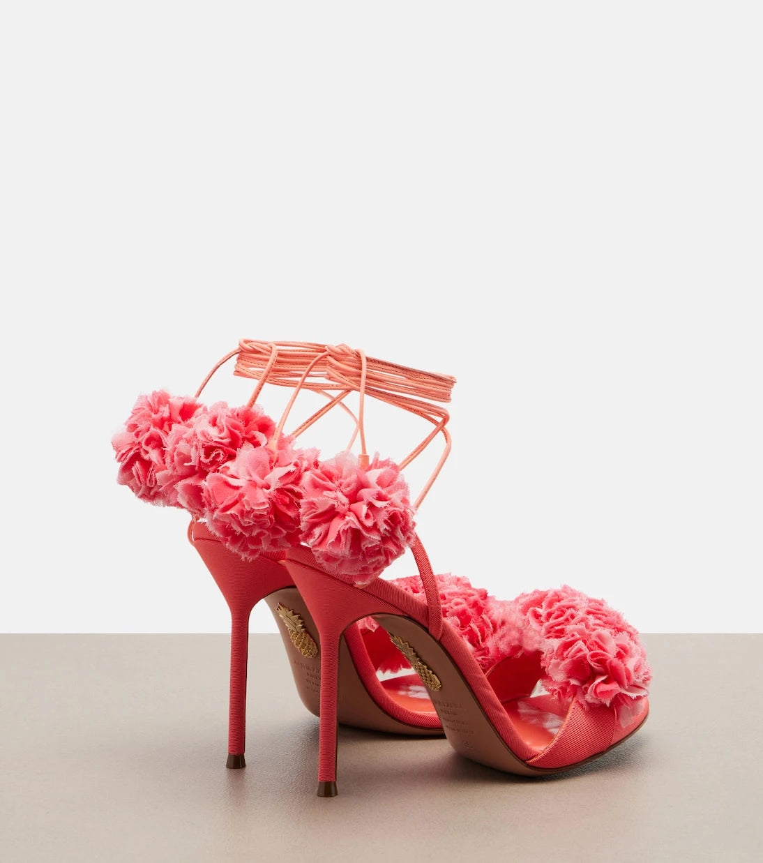 Aquazzura - Cherry Kiss leather-trimmed sandals