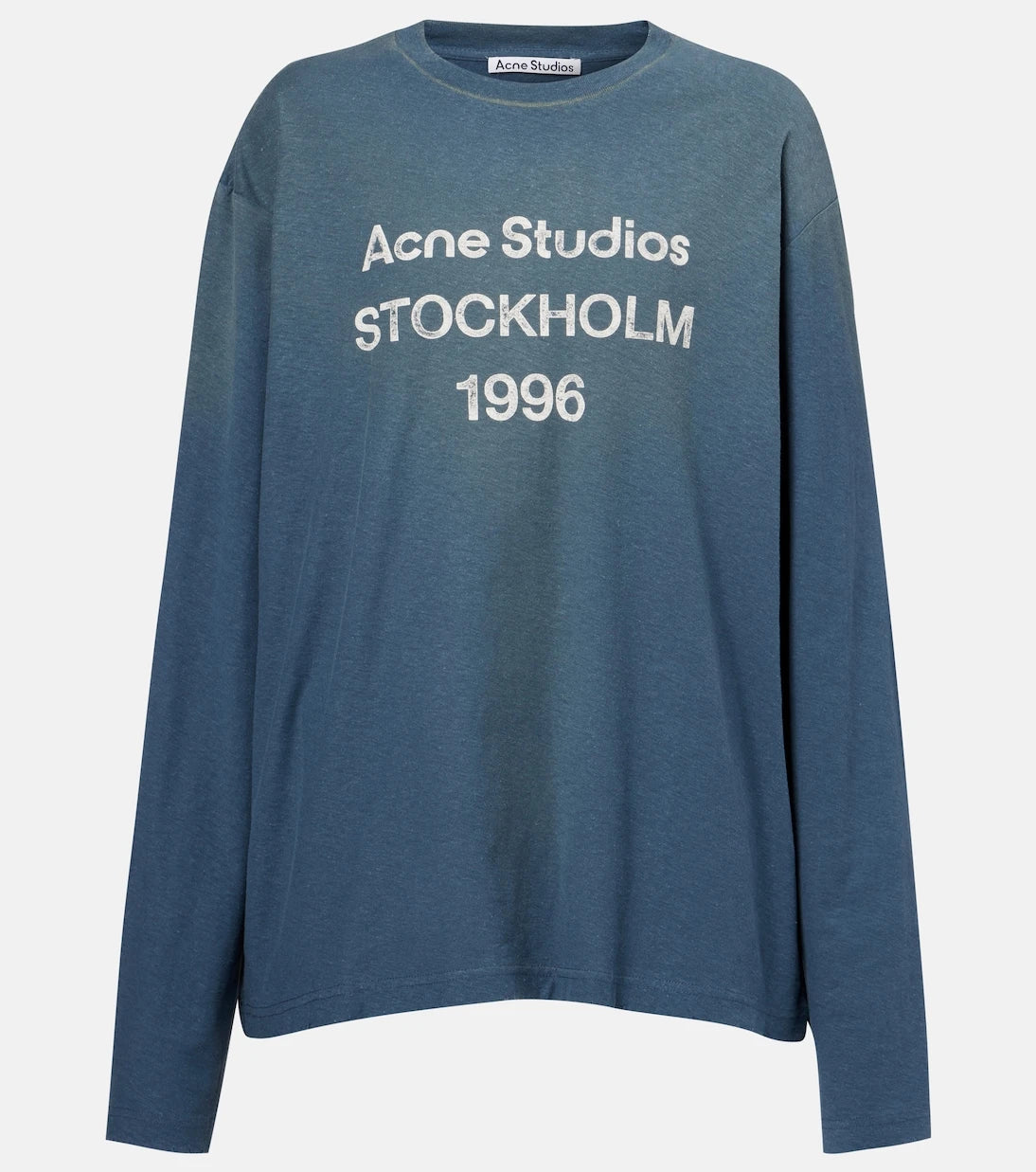 Acne Studios - تي شيرت من مزيج القطن المجعد وشعار العلامة