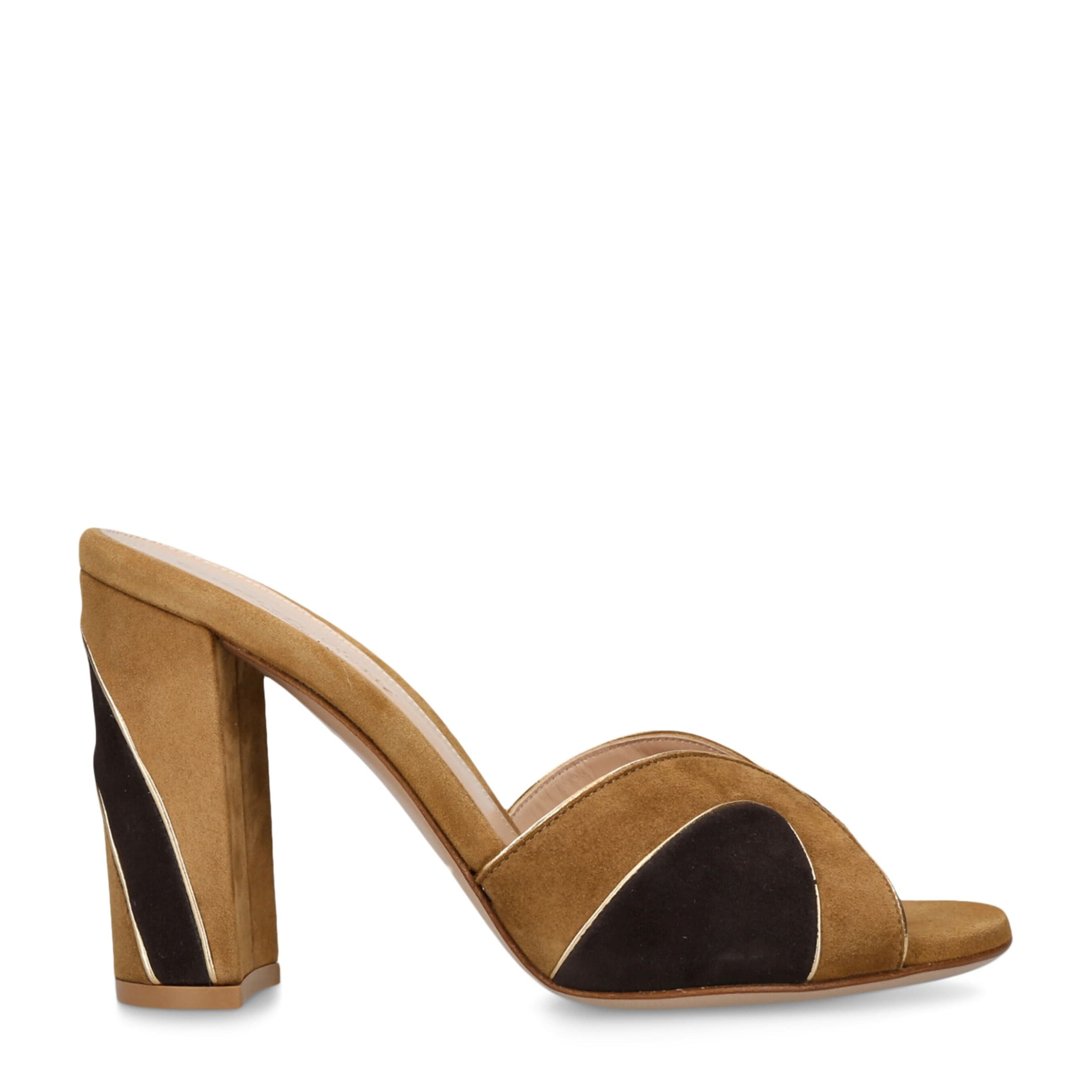 Gianvito Rossi Beige Suede Heeled Mules 95