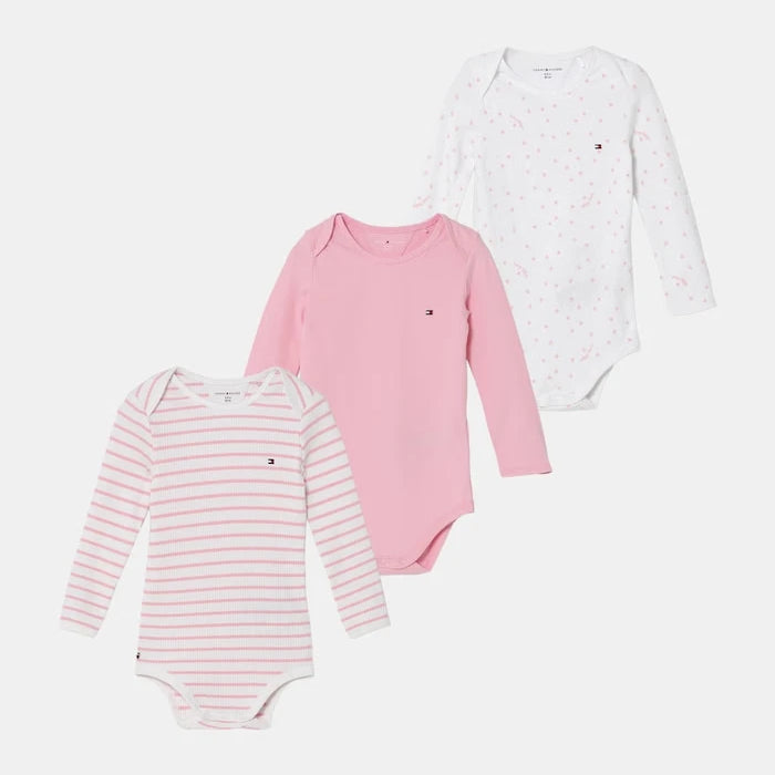 Tommy Hilfiger bebek body 3'lü pamuk ve elastan