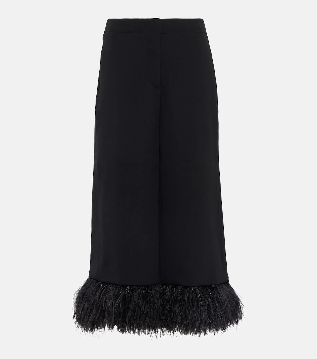 Proenza Schouler - Feather-trimmed crêpe culottes