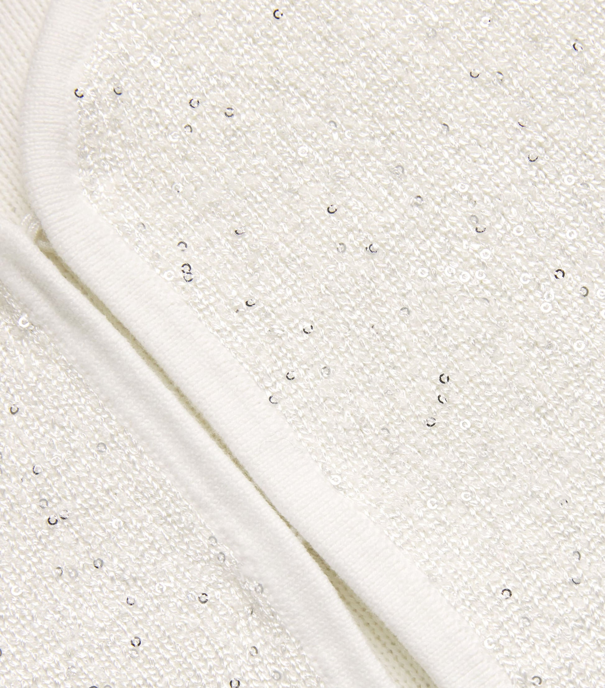 White Knitted Sequinned Cardigan