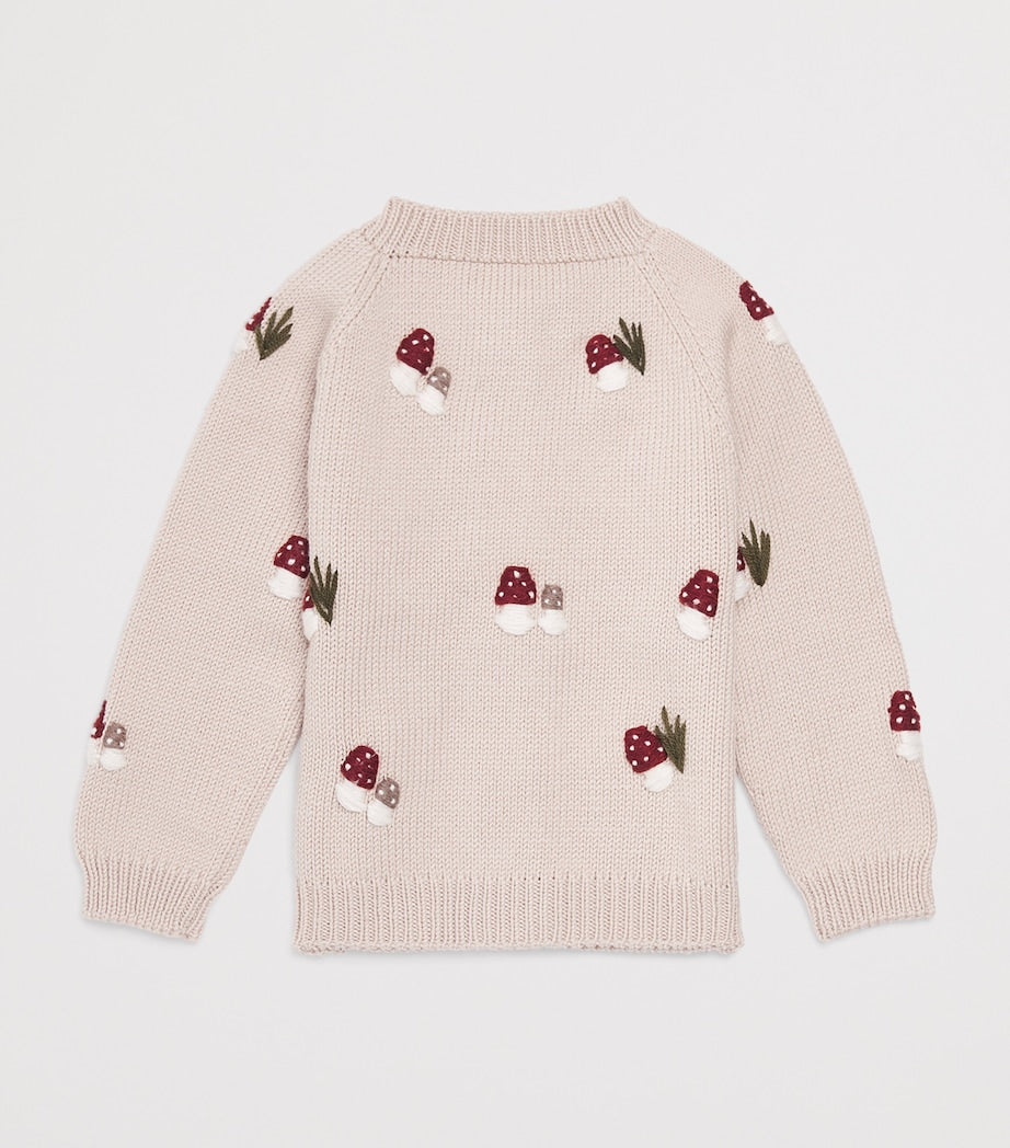 Shirley Bredal Merino Wool Mushroom Cardigan (3 Months-4 Years)