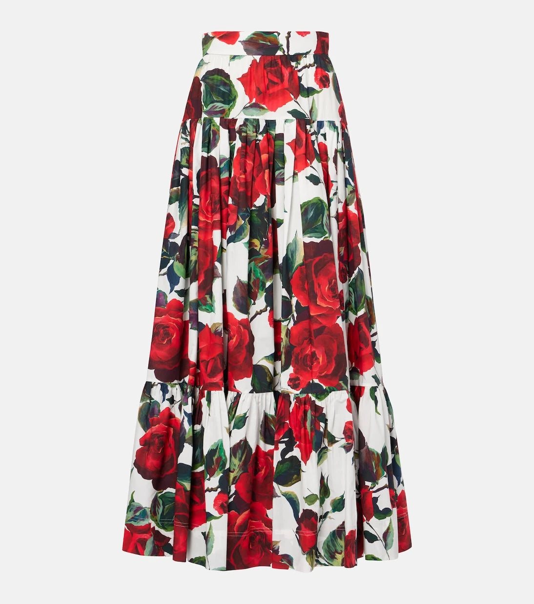 Dolce&Gabbana - Floral tiered cotton maxi skirt