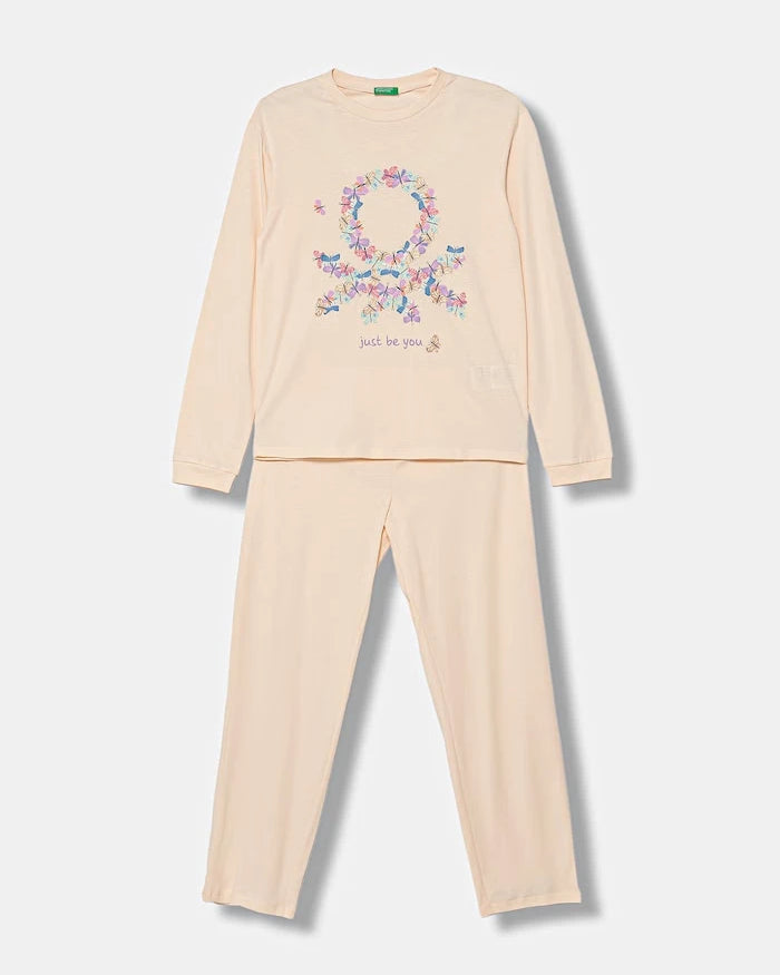 United Colors of Benetton Çocuklar İçin İki Parçalı Pamuklu Pijama
