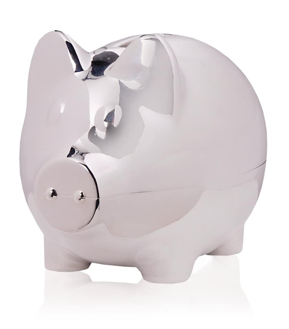 English Trousseau Kids Silver Plated Piggy Bank (Blue)