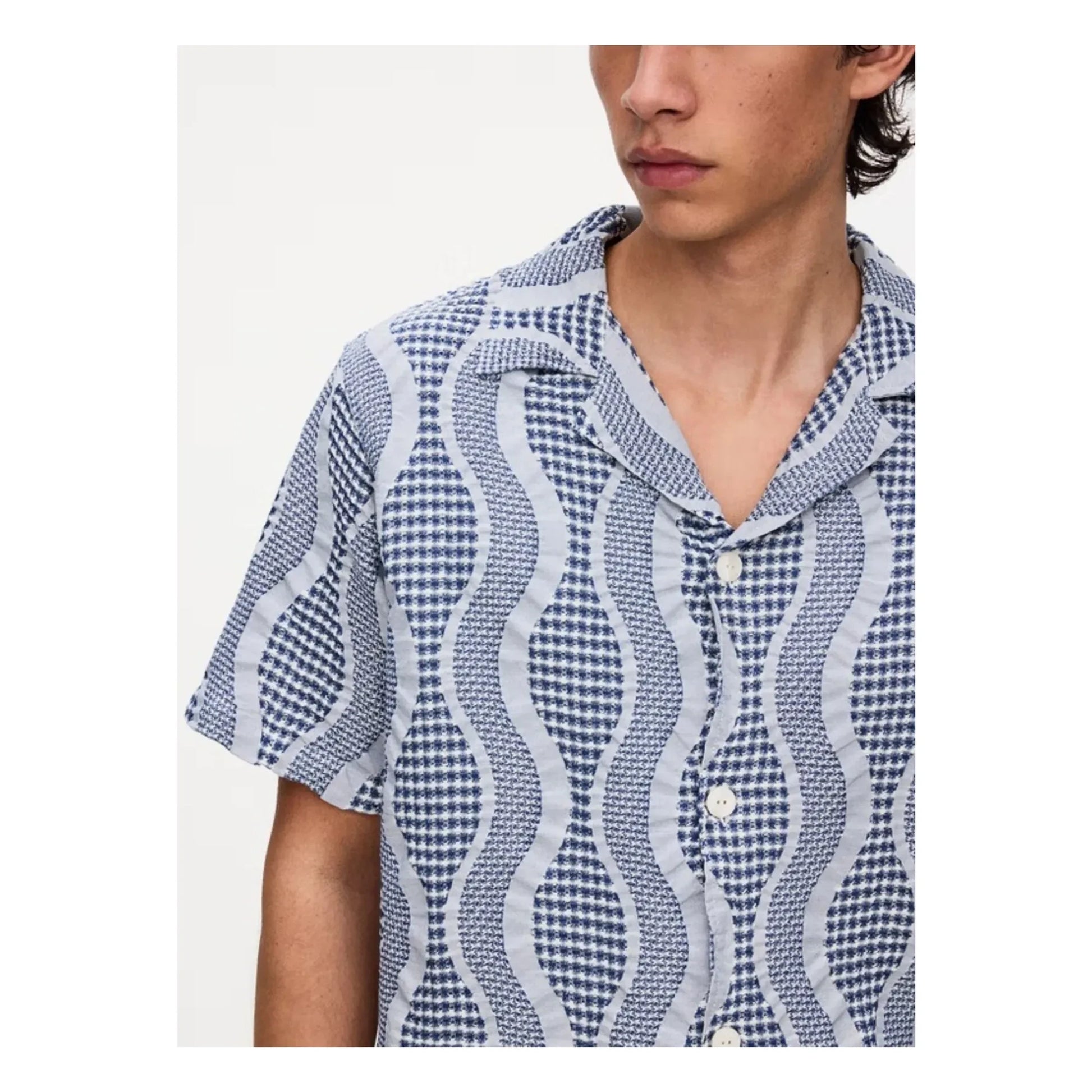 OAS - Como Cuba Waffle shirt | Blue