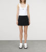 Black Wool Pleated Mini Skirt