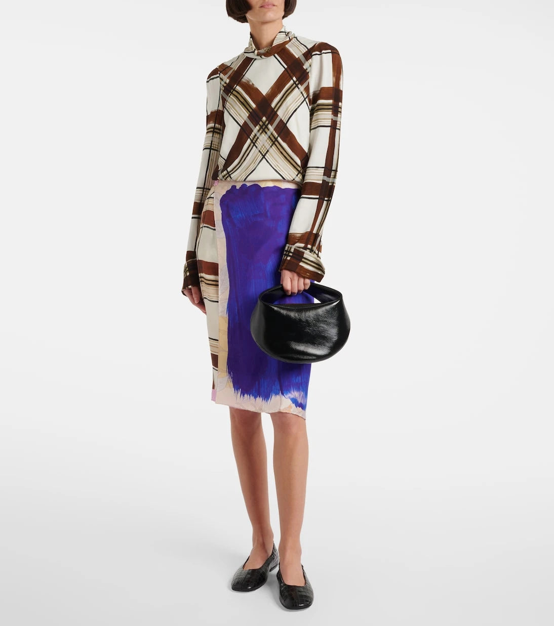 Dries Van Noten - Croc-effect leather ballet flats