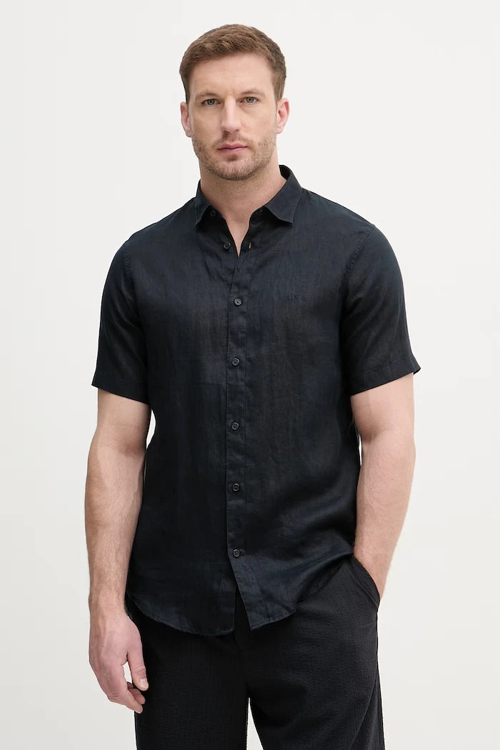 Armani Exchange риза мъжка от лен