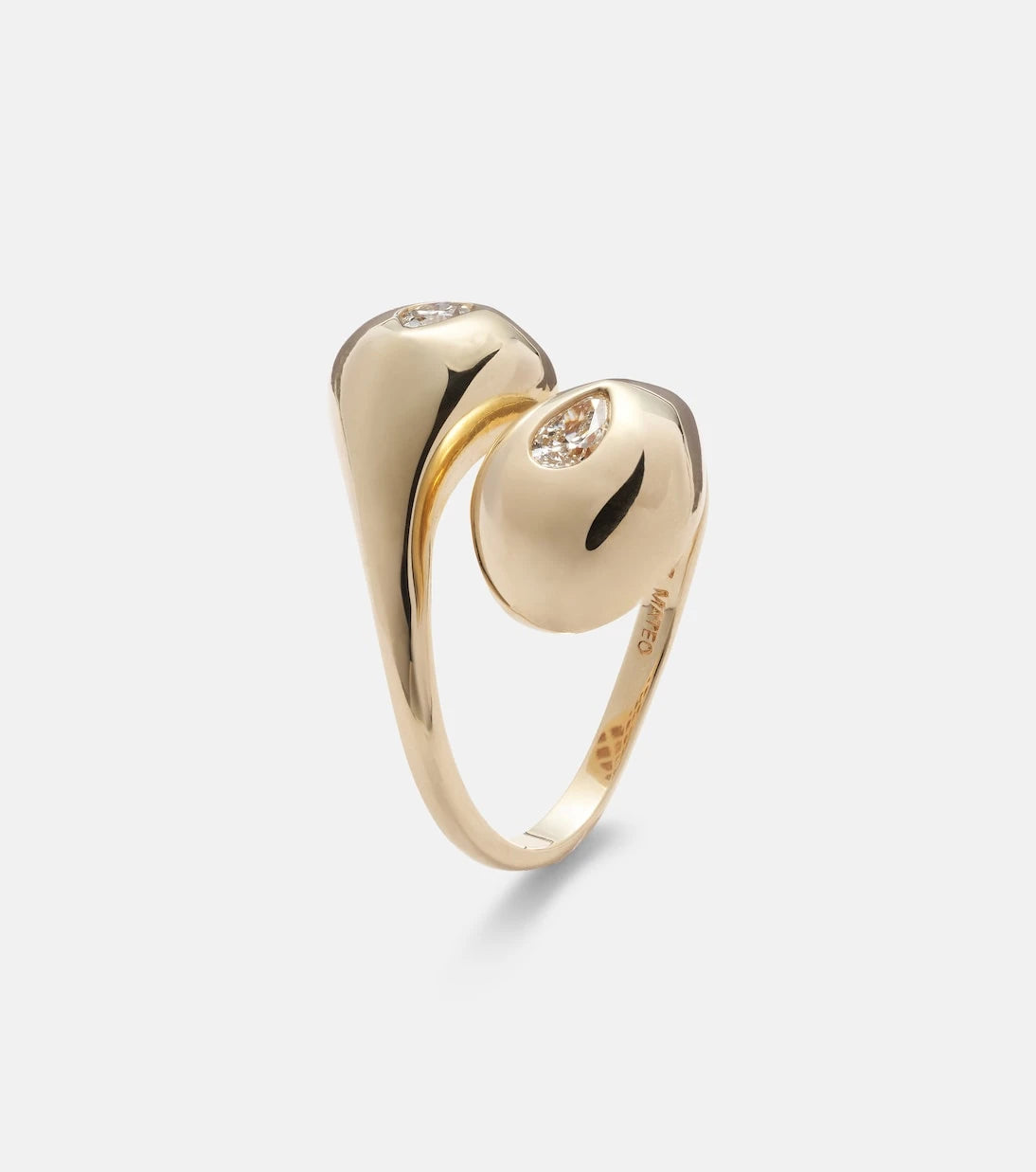 Mateo - Water Droplet 14kt gold ring with diamonds