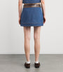 Sandro Paris Blue Denim Contrast-Trim Skirt