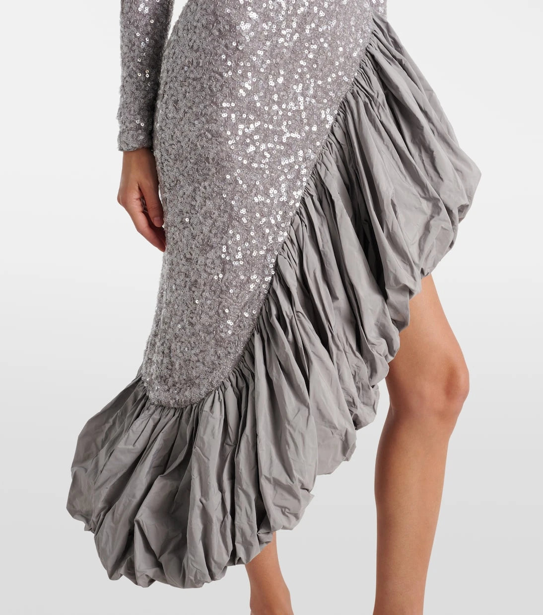 Rotate - Sequined asymmetric midi dress