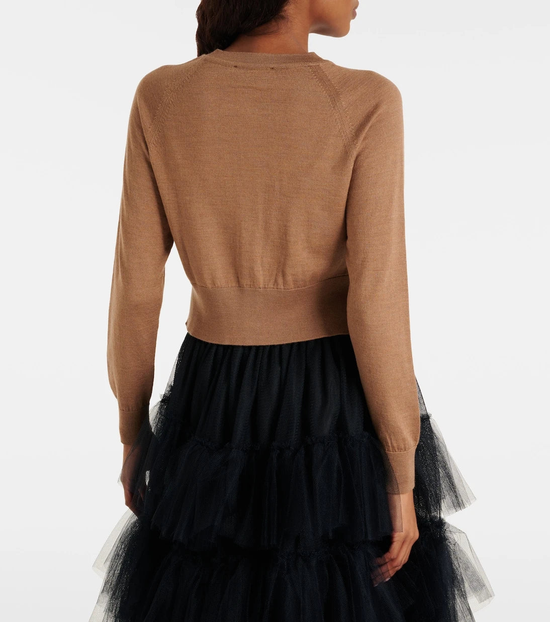 Simone Rocha - Embellished cropped wool and silk cardigan