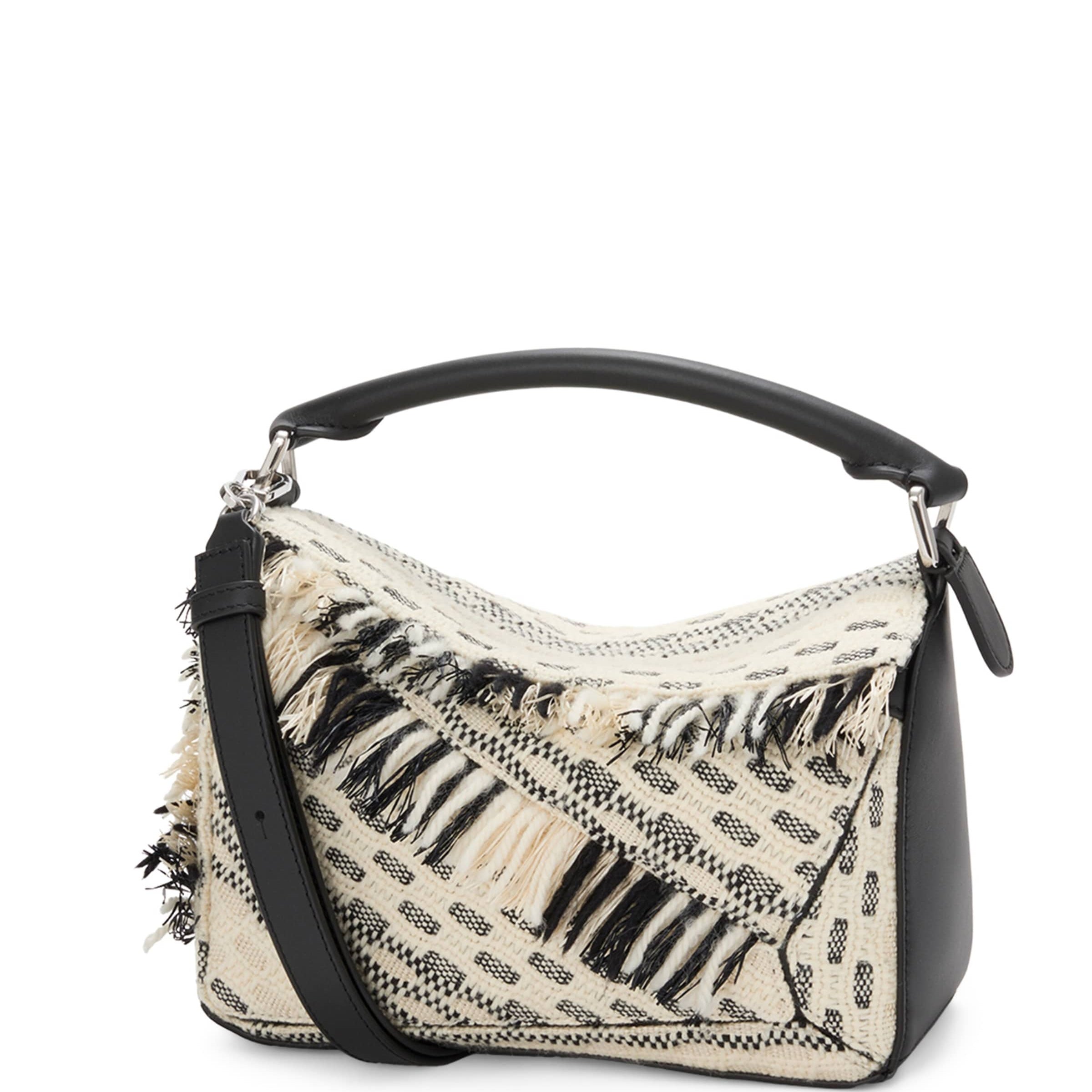 LOEWE Black x Albers Puzzle Top-Handle Bag