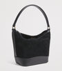 Sandro Paris Black Mini Suede Tangoso Bucket Bag
