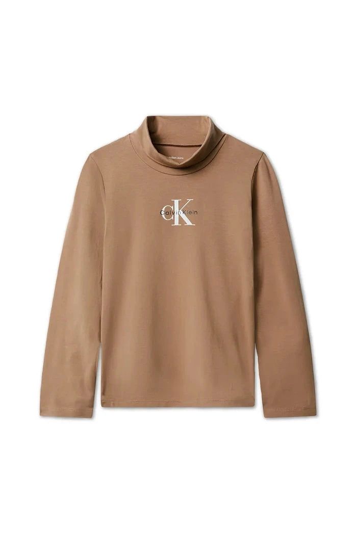 Pamuklu uzun kollu çocuk bluzu Calvin Klein Jeans