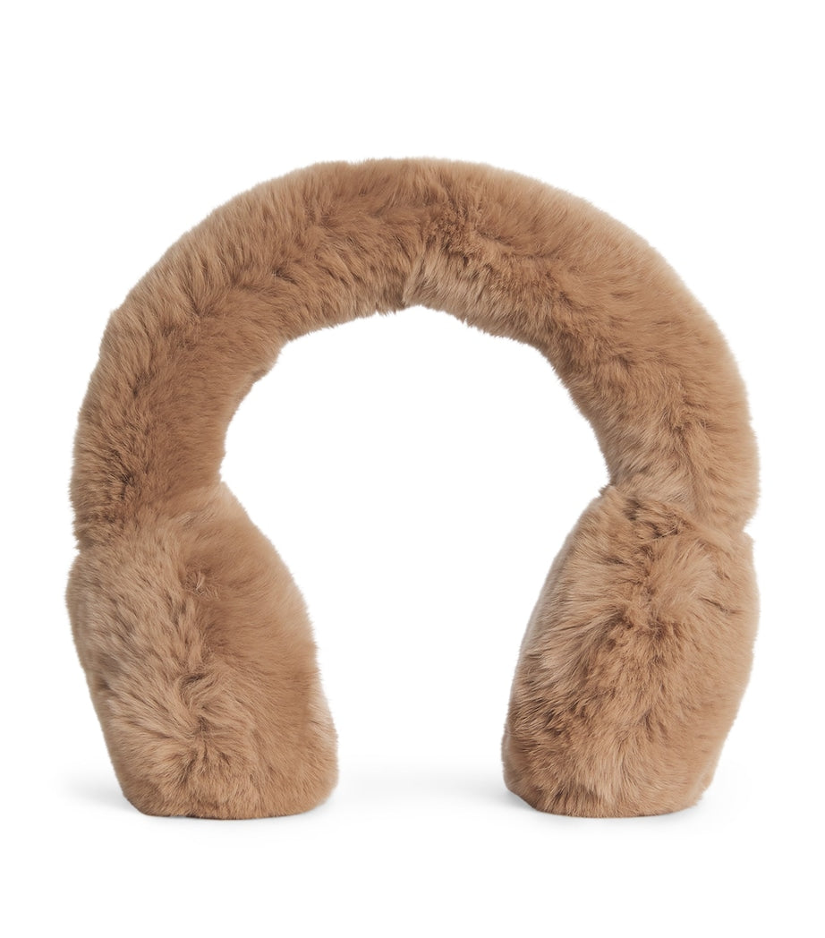Beige Rex Rabbit Fur Earmuffs