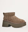 UGG Brown Suede Classic Ultra Mini New Heights Boots 70