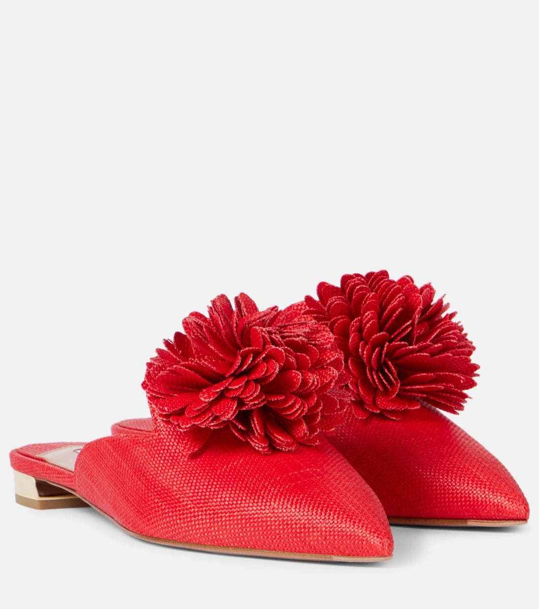 Aquazzura - حذاء ميولز مزين بتطريز الكوتور