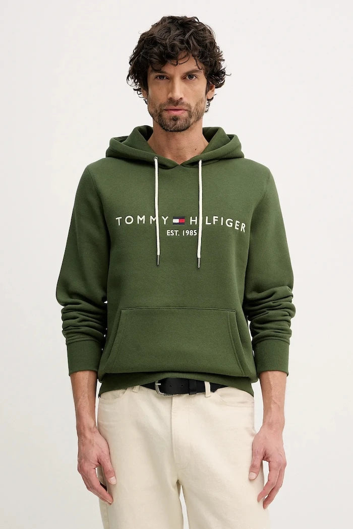 Tommy Hilfiger kapüşonlu erkek pamuklu sweatshirt